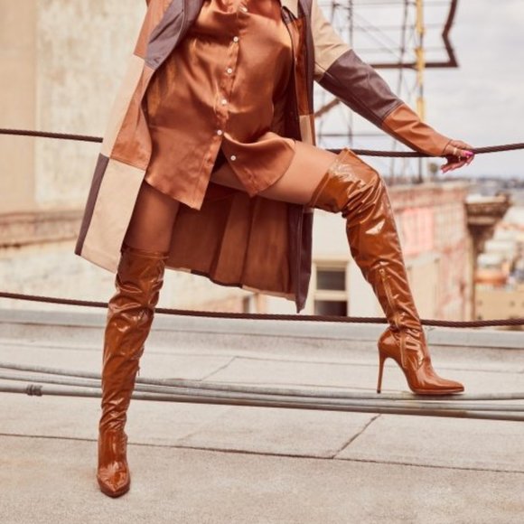 🆕 Over The Knee Stiletto Boot in Camel 9 - Picture 7 of 7